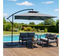 Capri - Parasol Déporté Carré Gris 3x3 M Gris
