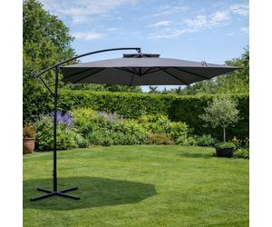 Capri parasol gris déporté carré 3 x 3 m