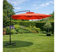CONCEPT USINE | Parasol Déporté Carré Inclinable 3X3 m Capri Terracotta | Terrasse Balcon Jardin | Baleines Armature et Pied Acier | 100% Polyester | Réglable en Hauteur | Protection UV 50+ Waterproof