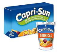 CAPRI SUN - Boisson Fruitée Tropicale En Poche, Rafraîchissement Exotique Pour Petits Et Grands, 10 Sachets De 20cl - 200g - Lot De 1