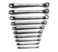 Capri Tools (CP11950-10MPK) Lot de 10 Clés à double panne à décalage profond de 75 degrés, 6 à 24 mm, métrique, avec pochette en toile robuste