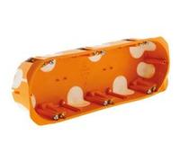 Boîte étanche multimatériaux triple orange revêtement sec 3 modules Capri 67mm P40 40mm