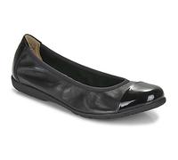 Caprice Ballerines Femme en Cuir Verni, Noir (Black Comb), 42 EU