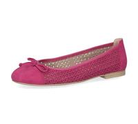 CAPRICE Ballerines en Cuir pour Femme avec Motif perforé, Daim Fuchsia, 41 EU