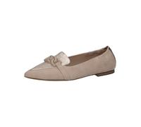 CAPRICE Ballerines Femme en Cuir à Bout Pointu, Beige (Sand/Gold), 39 EU