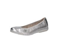 Caprice Ballerines Femme en Cuir à Motif perforé, Argent (Silver), 41 EU