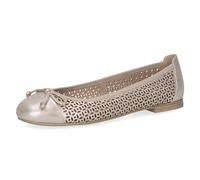 CAPRICE Ballerines Femme en Cuir à Motif perforé, Beige (Taupe Metallic), 40 EU