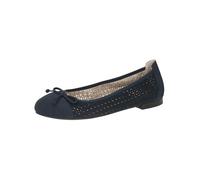 CAPRICE Ballerines Femme en Cuir à Motif perforé, Bleu (Ocean Suede), 37 EU