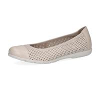 Caprice Ballerines Femme en Cuir à Motif perforé, Crème (Cream Perlato), 42 EU
