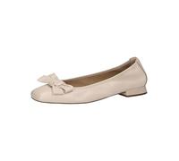 CAPRICE Ballerines Femme en Cuir à Talon Bloc, Beige (Ecru Perl.Deer), 38 EU
