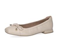 CAPRICE Ballerines Femme en Cuir à Talon Bloc, Crème (Cream Perlato), 37 EU
