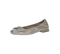 CAPRICE Ballerines Femme en Cuir à Talon Bloc, Gris (Stone per.Deer), 37 EU