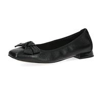 CAPRICE Ballerines Femme en Cuir à Talon Bloc, Noir (Black Deer), 39 EU
