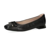 CAPRICE Ballerines Femme en Cuir à Talon Bloc, Noir (Black Nappa), 38 EU