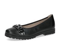 CAPRICE Ballerines Femme en Cuir avec Boucle décorative, Noir (Black Comb), 42 EU