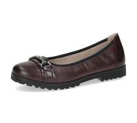 CAPRICE Ballerines Femme en Cuir avec Boucle décorative, Rouge (Bordeaux Comb), 37 EU