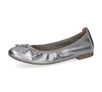 CAPRICE Ballerines Femme en Cuir avec nœud, Argent (Silver Me.Deer), 38 EU