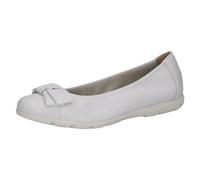 CAPRICE Ballerines Femme en Cuir avec nœud, Blanc (White Deer), 41 EU