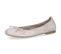 CAPRICE Ballerines Femme en Cuir avec nœud, Crème (Pearl Perl Dee), 39 EU