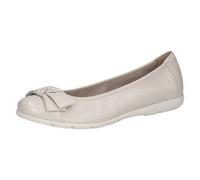 CAPRICE Ballerines Femme en Cuir avec nœud, Crème (Pearl Perl Dee), 40 EU