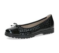 CAPRICE Ballerines Femme en Cuir avec nœud, Noir (Black Croco), 37 EU