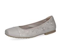 CAPRICE Ballerines Femme en Cuir, Blanc (White/LT.Grey), 37 EU