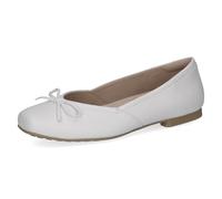 CAPRICE Ballerines Femme en Cuir, Blanc (White SOFTNAP.), 38 EU