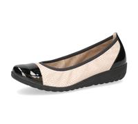 CAPRICE Ballerines Femme en Cuir Bout Rond, Beige (Beige Comb), 40 EU