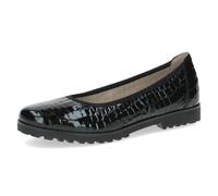 CAPRICE Ballerines Femme en Cuir Bout Rond, Noir (Black Croco), 40 EU