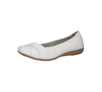 CAPRICE Ballerines Femme en Cuir Confortables, Blanc (White Deer), 37 EU