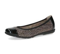 CAPRICE Ballerines Femme en Cuir Confortables, Multicolore (Black Leo Comb), 40 EU