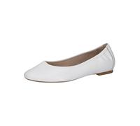 CAPRICE Ballerines Femme en Cuir Élégantes, Blanc (White Nappa), 40,5 EU