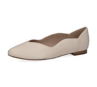 CAPRICE Ballerines Femme en Cuir Élégantes, Crème (Offwhite Nappa), 37 EU