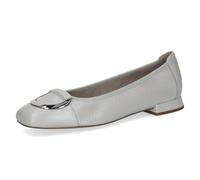 CAPRICE Ballerines Femme en Cuir Élégantes, Crème (Pearl Perl Dee), 42 EU