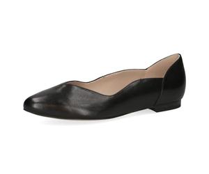 CAPRICE Ballerines Femme en Cuir Élégantes, Noir (Black Nappa), 37 EU