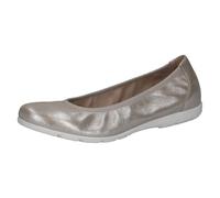 CAPRICE Ballerines Femme en Cuir, Marron (Taupe Metallic), 36 EU