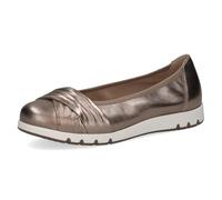 CAPRICE Ballerines Femme en Cuir, Marron (Taupe Metallic), 38 EU