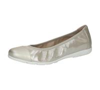 Caprice Ballerines Femme en Cuir, Marron (Taupe Metallic), 39 EU
