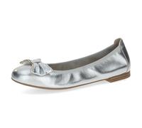 CAPRICE Ballerines Femme en Cuir, Métallisé (Silver Metal.), 41 EU