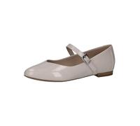 CAPRICE Ballerines Femme en Cuir mit Klettverschluss, Crème (Snow Naplak), 40 EU