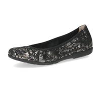 CAPRICE Ballerines Femme en Cuir, Noir (Black/Gunmetal), 39 EU