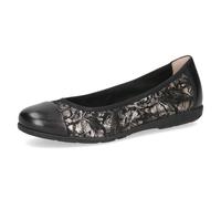 Caprice Ballerines Femme en Cuir, Noir (Black/Gunmetal), 39 EU
