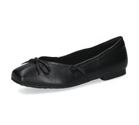 CAPRICE Ballerines Femme en Cuir, Noir (Black SOFTNAP.), 38 EU