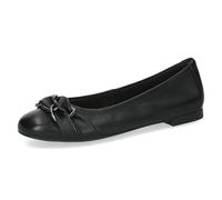 CAPRICE Ballerines Femme en Cuir, Noir (Black SOFTNAP.), 41 EU