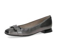 CAPRICE Ballerines Femme en Cuir Petit Talon, Argent (DK Grey Metal.), 37 EU