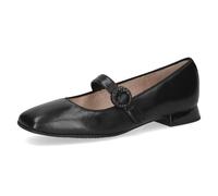 CAPRICE Ballerines Femme en Cuir Petit Talon, Noir (Black Nappa), 38 EU