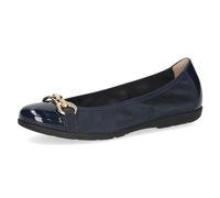 CAPRICE Ballerines Femme en Cuir Verni, Bleu (Ocean Comb), 41 EU