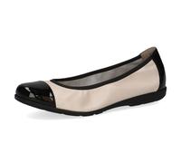 Caprice Ballerines femme en cuir verni – Multicolore (Cream/Black) – 37 EU