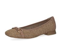 CAPRICE Ballerines élégantes en Raphia pour Femme, Bark Comb, 39 EU
