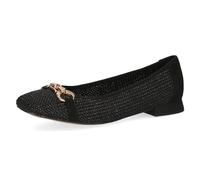 CAPRICE Ballerines Femme en Raphia Élégantes, Noir (Black Comb), 37 EU